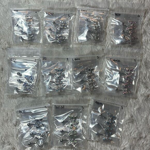 Large lot 10 mm butterfly belly button barbells NEW - Picture 1 of 7